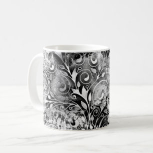 Baum des Lebens - Spiralen Blätter Grunge Stil 1 Kaffeetasse