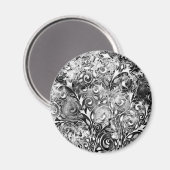 Baum des Lebens - Spiralen Blätter Grunge Stil 1 Magnet (Vorderseite/Rückseite)