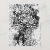 Baum des Lebens - Spiralen Blätter Grunge Stil 1 Postkarte (Vorderseite)