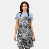 Baum des Lebens - Spiralen Blätter Grunge Stil 1 Schürze (Getragen)