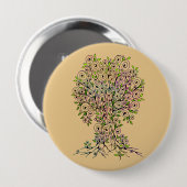 Baum des Lebens - Spiralen Blätter Obst 1 Button (Vorne & Hinten)