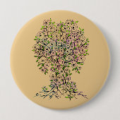 Baum des Lebens - Spiralen Blätter Obst 1 Button (Vorderseite)