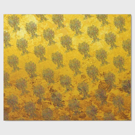 Baum des Lebens - Spiralen Blätter Obst 1 Geschenkpapier (Flach)