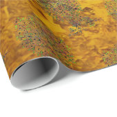 Baum des Lebens - Spiralen Blätter Obst 1 Geschenkpapier (Rolleneckpunkt)