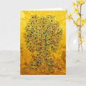 Baum des Lebens - Spiralen Blätter Obst 1 Karte (Gelbe Blume)