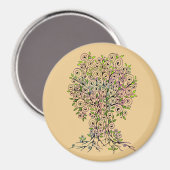 Baum des Lebens - Spiralen Blätter Obst 1 Magnet (Vorderseite/Rückseite)