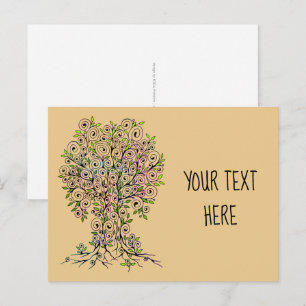 Baum des Lebens - Spiralen Blätter Obst 1 Postkarte