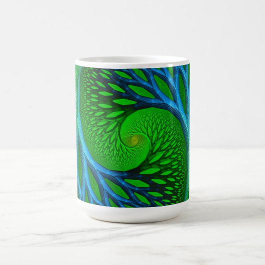Baum des Lebens Spiralfraktal Kaffeetasse (Mittel)