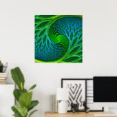Baum des Lebens Spiralfraktal Poster (Heimbüro)