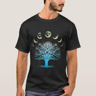 Baum des Lebens Spirituelle Mondphasen für Yoga T-Shirt
