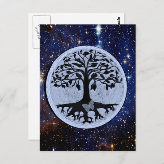 Baum des Lebens, Sternennacht Postkarte (Vorne/Hinten)