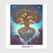 Baum des Lebens surreale Natur Kunst Aufkleber (Blatt)