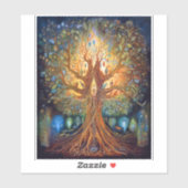 Baum des Lebens surreale Natur Kunst Aufkleber (Blatt)