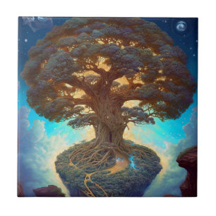 Baum des Lebens surreale Natur Kunst Fliese
