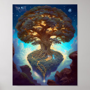 Baum des Lebens surreale Natur Kunst Poster
