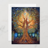 Baum des Lebens surreale Natur Kunst Postkarte (Vorne/Hinten)