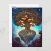 Baum des Lebens surreale Natur Kunst Postkarte (Vorne/Hinten)