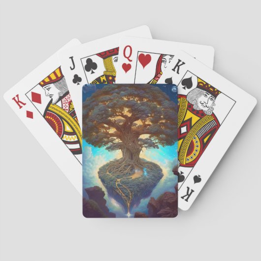 Baum des Lebens surreale Natur Kunst Spielkarten (Rückseite)