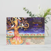 Baum des Lebens taucht jüdische Hochzeitseinladung Einladung (Stehend Vorderseite)