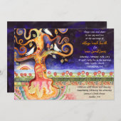 Baum des Lebens taucht jüdische Hochzeitseinladung Einladung (Vorne/Hinten)