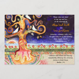 Baum des Lebens taucht jüdische Hochzeitseinladung Einladung