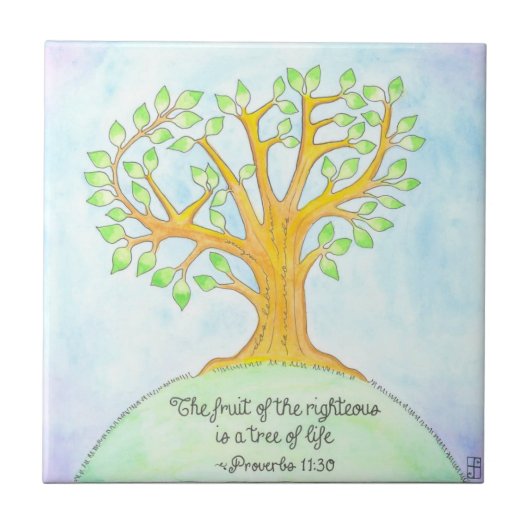 Baum des Lebens - Tile / Trivet Fliese (Vorderseite)