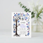 Baum des Lebens UAWG blau/weiß RSVP Karte (Stehend Vorderseite)