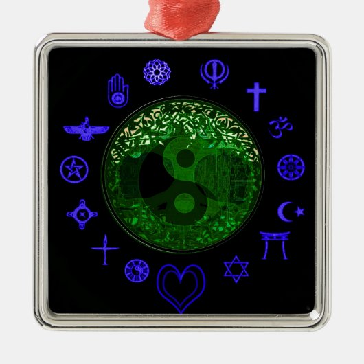 Baum des Lebens und der Einheit Silbernes Ornament (Vorne)