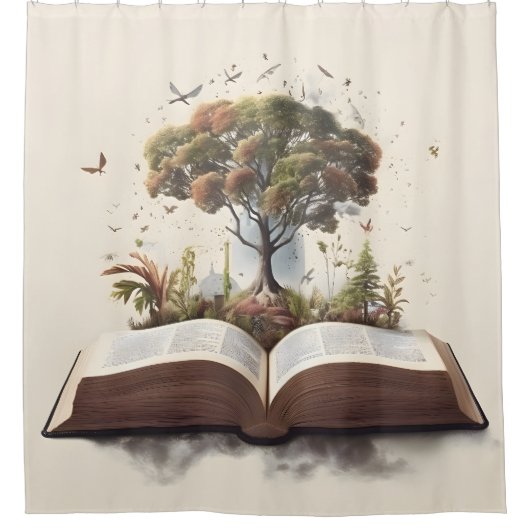 Baum des Lebens und des Glaubens Duschvorhang (Vorderseite)
