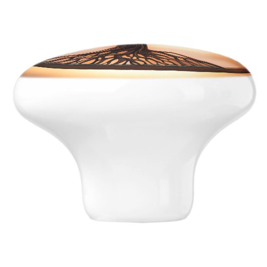 Baum des Lebens und des Lichts Keramikknauf (Seitenansicht)