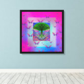 Baum des Lebens und Regenbogen Engel Wings Leinwanddruck (Insitu (Holzboden))