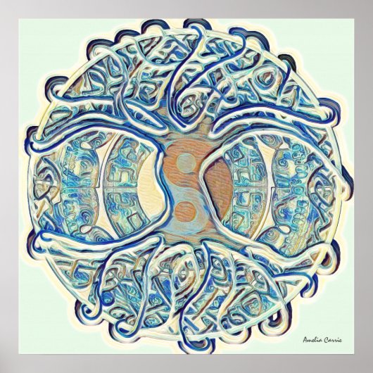Baum des Lebens und Yin Yang 1-Poster Poster (Vorne)