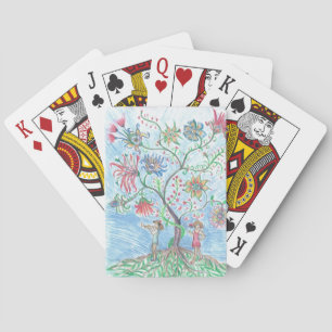 Baum des Lebens und zwei Figuren Spielkarten