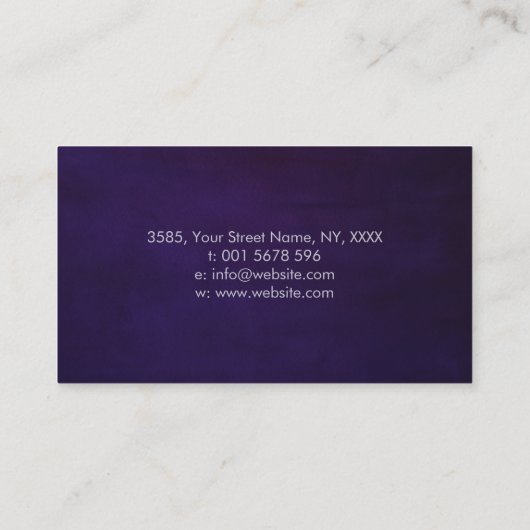 Baum des Lebens - Unendlich - Amethyst und Fluorit Visitenkarte (Rückseite)