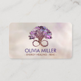 Baum des Lebens - Unendlich - Amethyst und Fluorit Visitenkarte