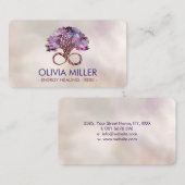 Baum des Lebens - Unendlich - Amethyst und Fluorit Visitenkarte (Vorne/Hinten)