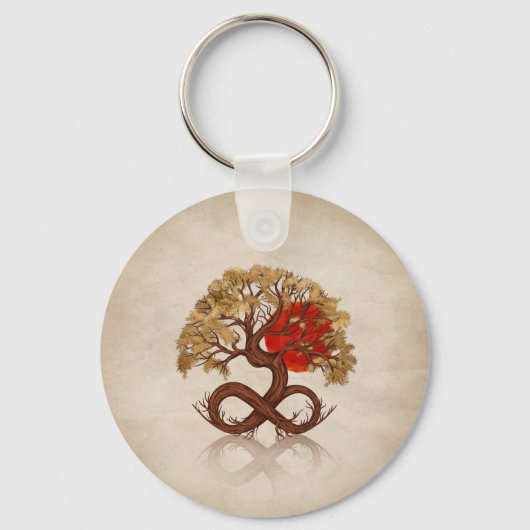 Baum des Lebens - Unendlicher Sonnenaufgang Schlüsselanhänger (Vorderseite)