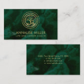 Baum des Lebens - Unendlichkeit auf Malachit Visitenkarte (Vorne/Hinten)