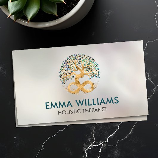 Baum des Lebens - Unendlichkeit - Blätter der Musc Visitenkarte