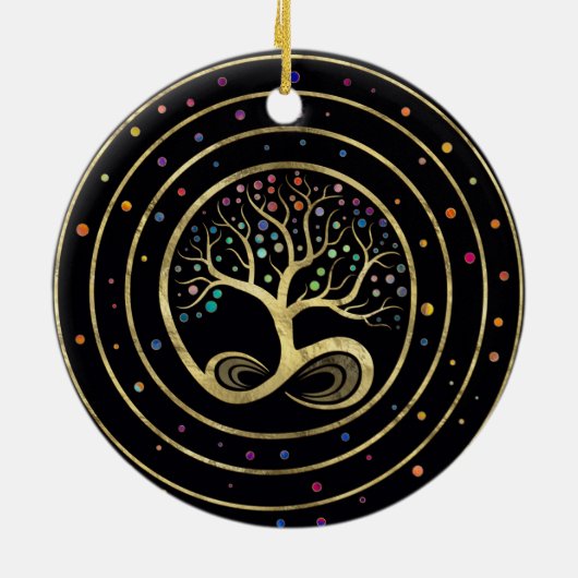 Baum des Lebens - Unendlichkeit Keramik Ornament (Hinten)