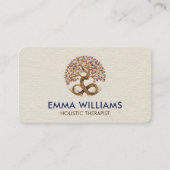 Baum des Lebens - Unendlichkeit - Regenbogen/Chakr Visitenkarte (Vorderseite)