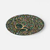 Baum des Lebens - Unendlichkeit Spirale - farbenfr Pappteller (Schrägansicht)