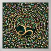 Baum des Lebens - Unendlichkeit Spirale - farbenfr Poster (Vorne)