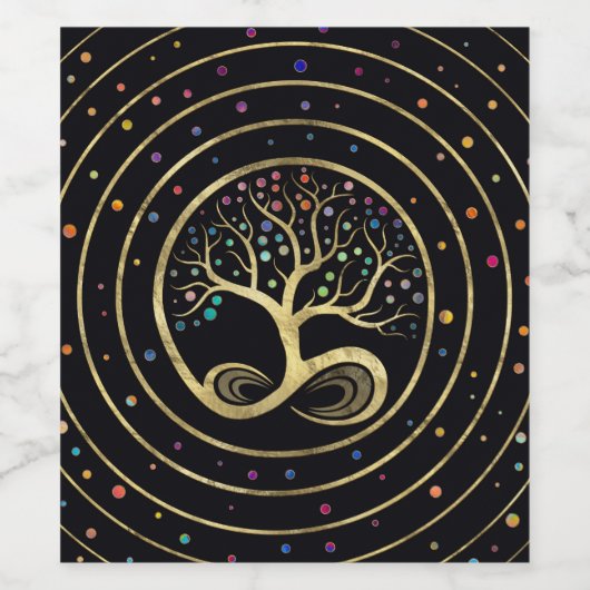 Baum des Lebens - Unendlichkeit Weinetikett (Einzelnes Label)