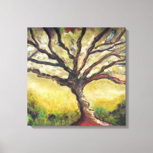 Baum des Lebens Vogelmalerei Einzigartige Landscha Leinwanddruck (Vorderseite)