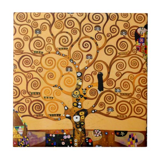 Baum des Lebens von Gustav Klimt Fine Art Fliese (Vorderseite)