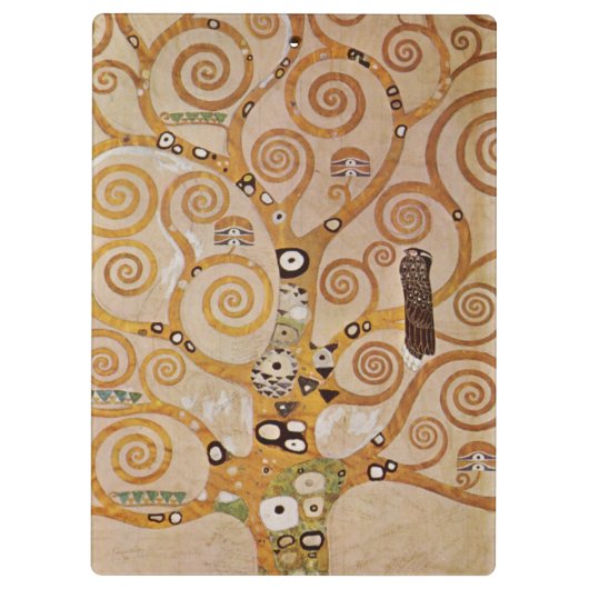 Baum des Lebens von Gustav Klimt, stilisiert Jugen Klemmbrett (Rückseite)