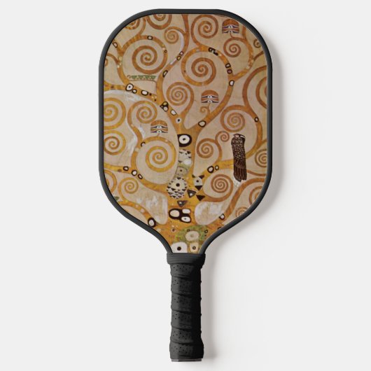 Baum des Lebens von Gustav Klimt, stilisiert Jugen Pickleball Schläger (Vorderseite)