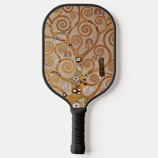 Baum des Lebens von Gustav Klimt, stilisiert Jugen Pickleball Schläger (Rückseite)
