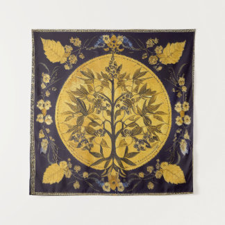 Baum des Lebens von Kedoki schwarzes Gold Stickere Wandteppich